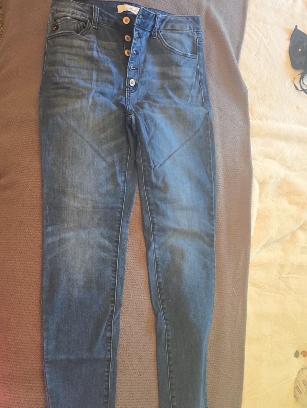 KanCan Dark Blue Skinny High-Rise Button-Fly Jeans